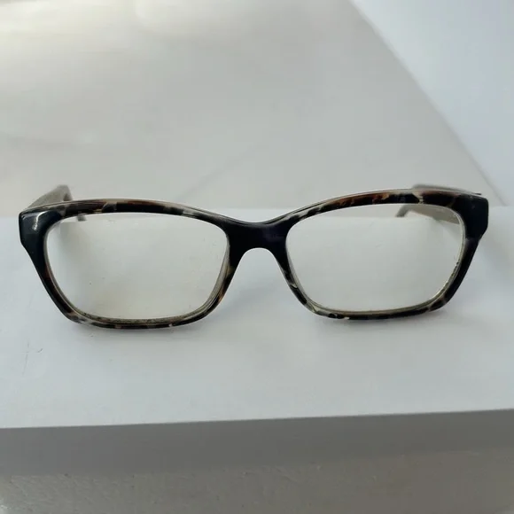 Fendi glasses frame, black brown gray marbling with gold legs and Fendi logo - Picture 2 of 8